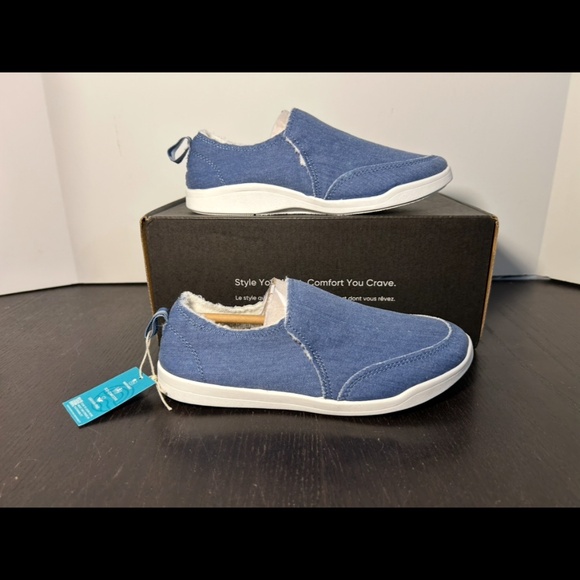 Vionic Beach Malibu Canvas Sneakers/Shoes Denim Blue Womens Size 5 Wide - Picture 2 of 16